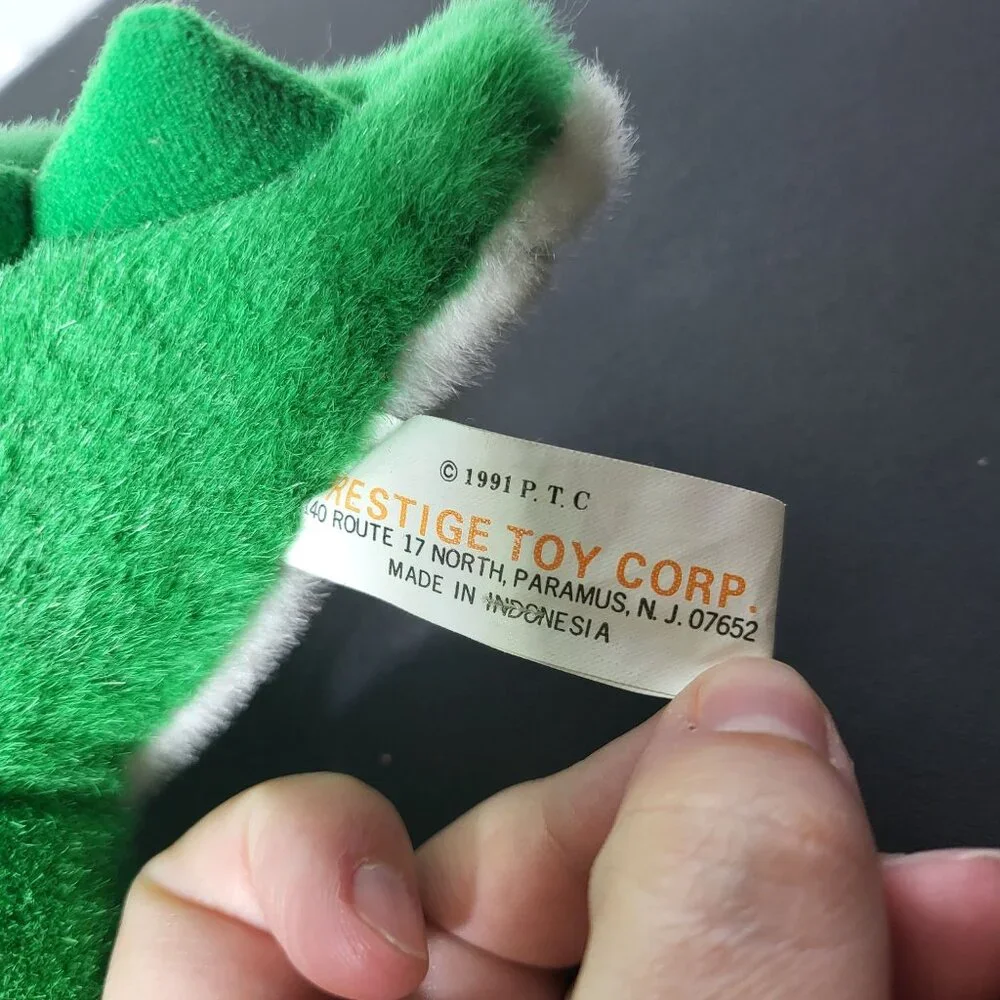 Vintage 1991 Prestige Toy Green Stegosaurus Dinosaur Plush‎ Stuffed Animal Vtg